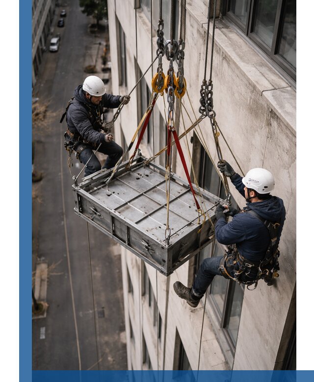 Спуск и подъем грузов по фасаду в Кушве для зданий