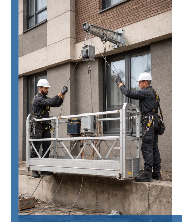 Монтаж и подъем фасадной люльки в Кушве с гарантией безопасности