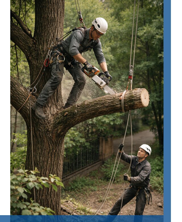Спил деревьев альпинистами в Кушве от 8212 р. | ВЫСОТНИК-Кшв