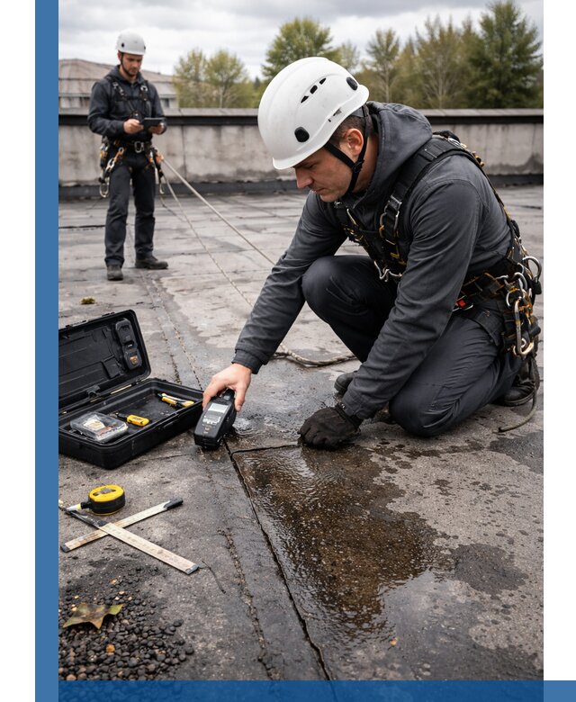 Обследование кровли на протечки и выявление дефектов в Кушве