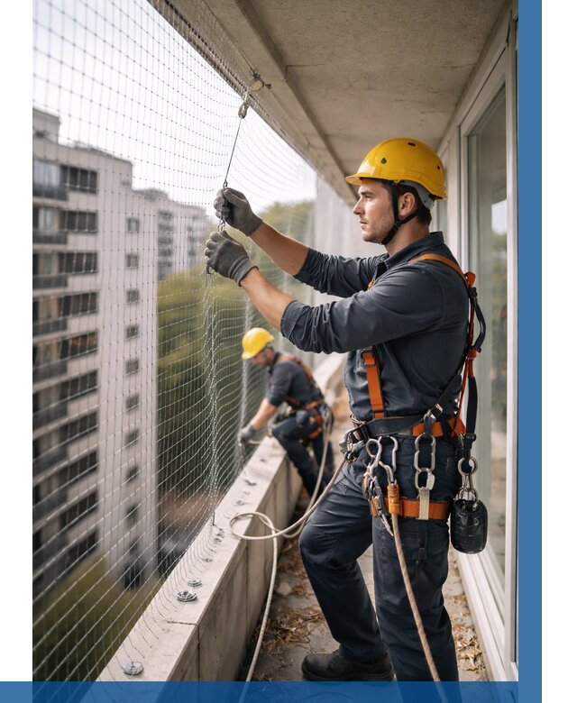 Монтаж сетки от птиц в Кушве от 4619 р. | ВЫСОТНИК-Кшв